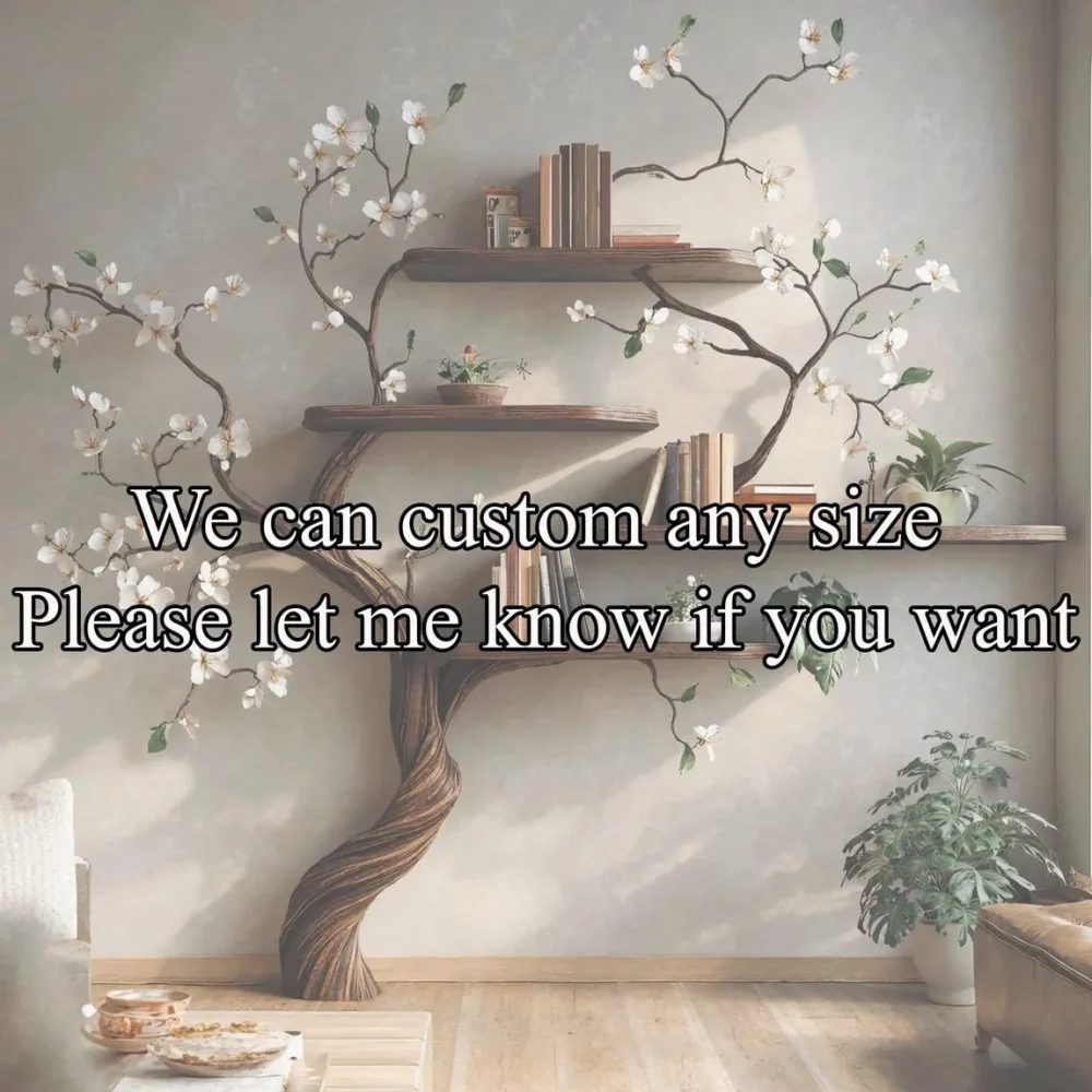 Custom Branch-Style Tree Bookcase – Montessori Kids Wall Shelf - Image 2