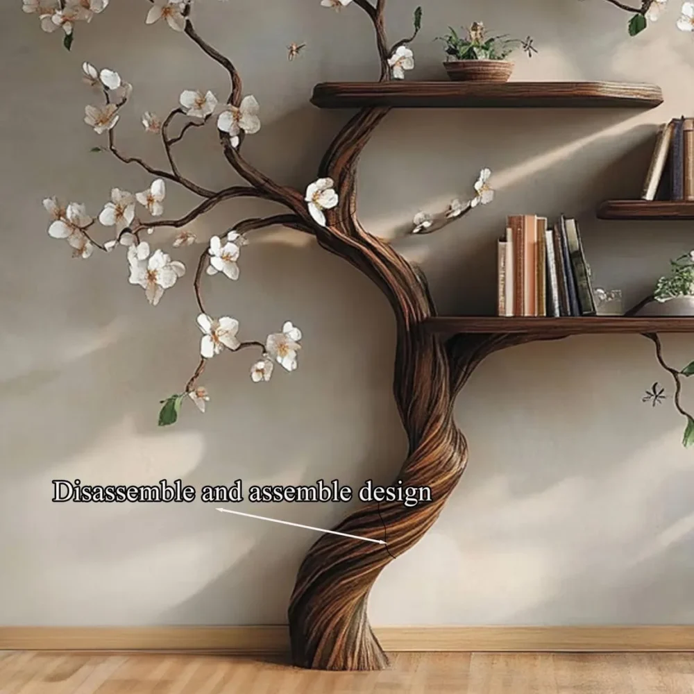 Custom Branch-Style Tree Bookcase – Montessori Kids Wall Shelf - Image 4