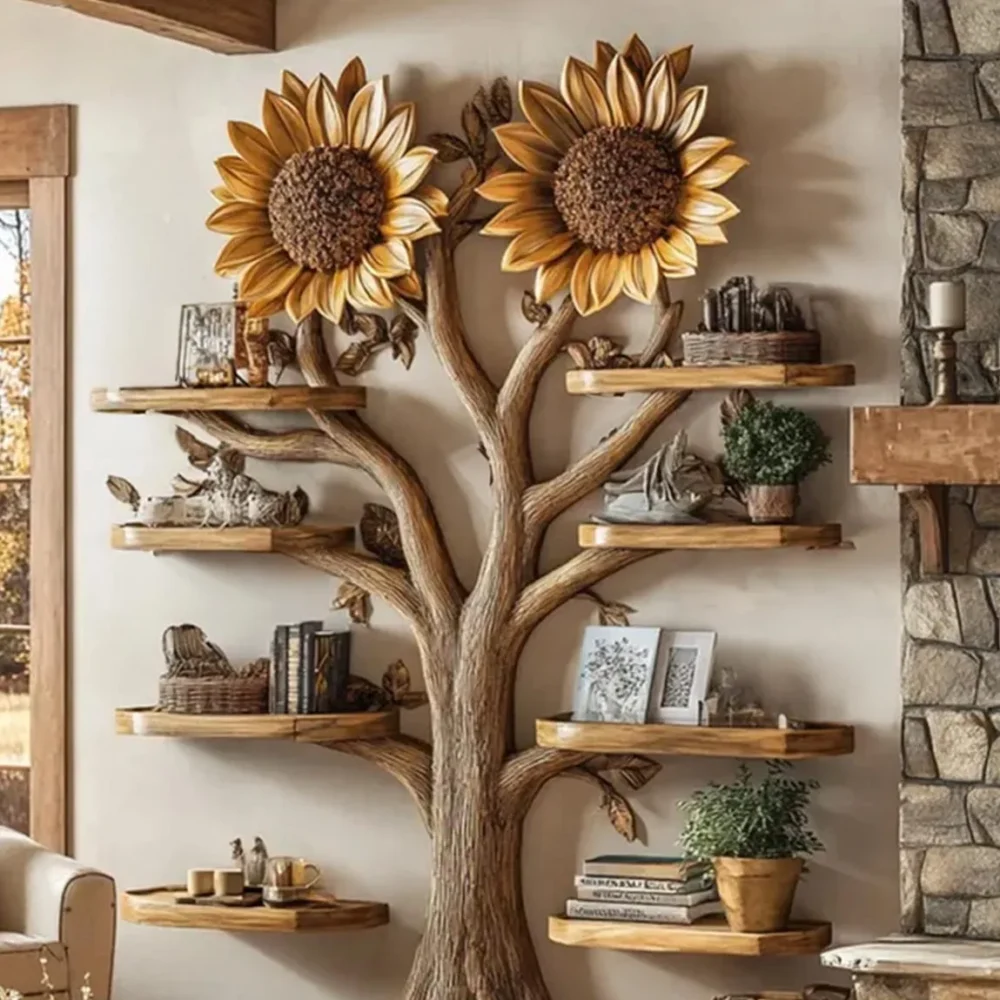 Driftwood Tree Bookshelf – Corner Wall-Mounted Bookcase - Image 4