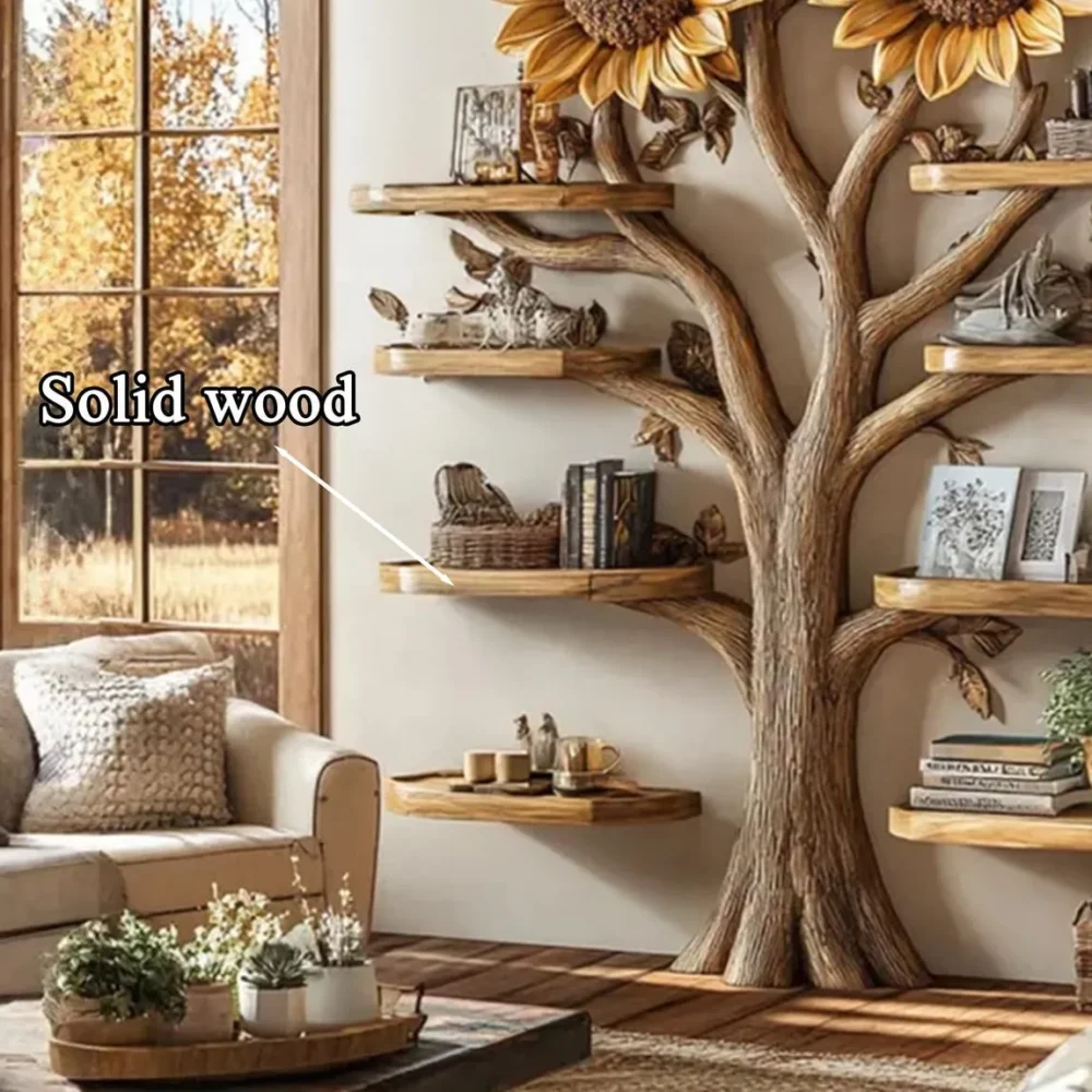 Driftwood Tree Bookshelf – Corner Wall-Mounted Bookcase - Image 5