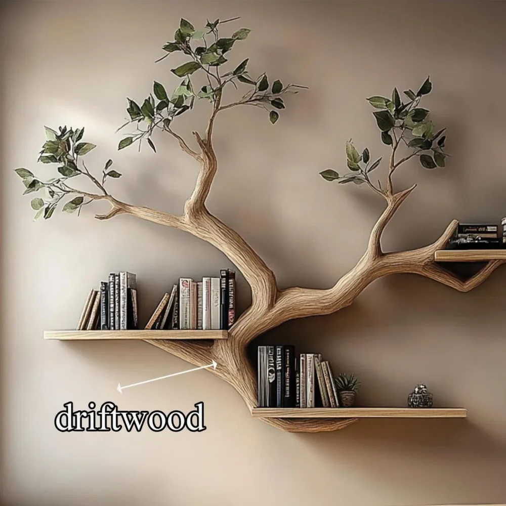 Custom Tree Bookcase – Small Solid Wood Floating Bookshelf - Image 6