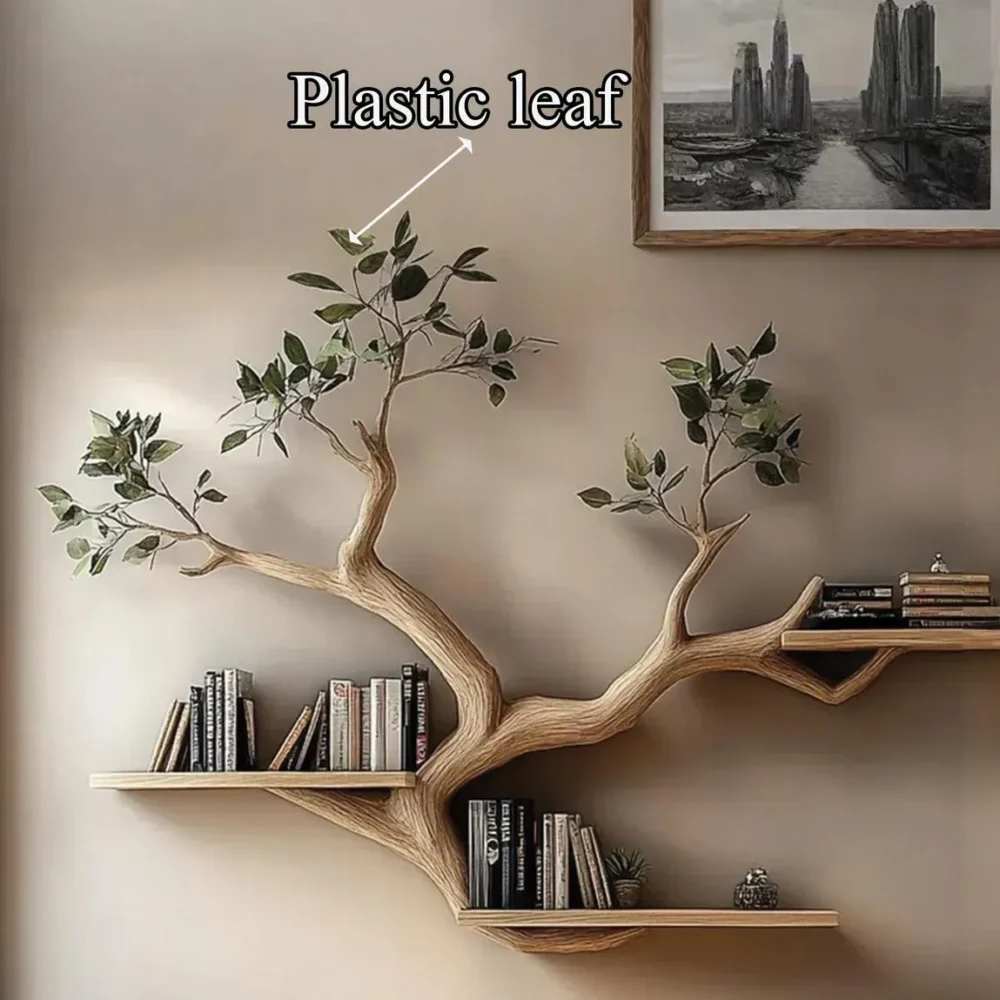 Custom Tree Bookcase – Small Solid Wood Floating Bookshelf - Image 7