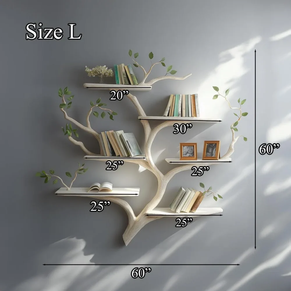 Rustic Live-Edge Wall Shelf – Nursery Display Bookshelf - Image 5