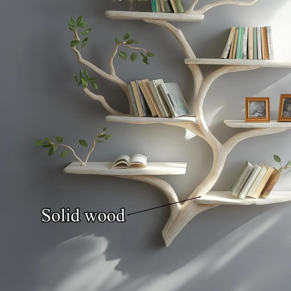 Rustic Live-Edge Wall Shelf – Nursery Display Bookshelf - Image 6
